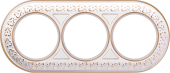 Рамка 3 поста Werkel WL70-frame-03 Antik Runda белое золото