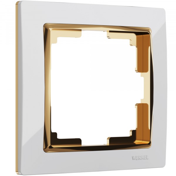 Рамка на 1 пост Werkel WL03-Frame-01-white-GD Snabb (белый/золото) - купить в Омске