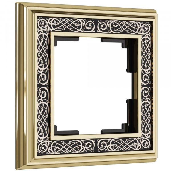 Рамка на 1 пост WL77-Frame-01 Palacio Gracia (золото/черный) - купить в Омске