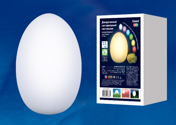 Декоративный аккумуляторный светильник светодиодный Uniel ULG-R003 019/RGB IP54 EGG с гарантией 1 год